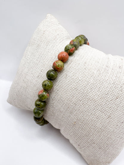 Bracelet Unakite 6 mm – Pierre naturelle & équilibre émotionnel