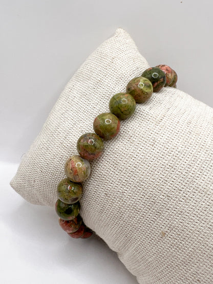 Bracelet Unakite 8 mm – Pierre naturelle d’équilibre émotionnel