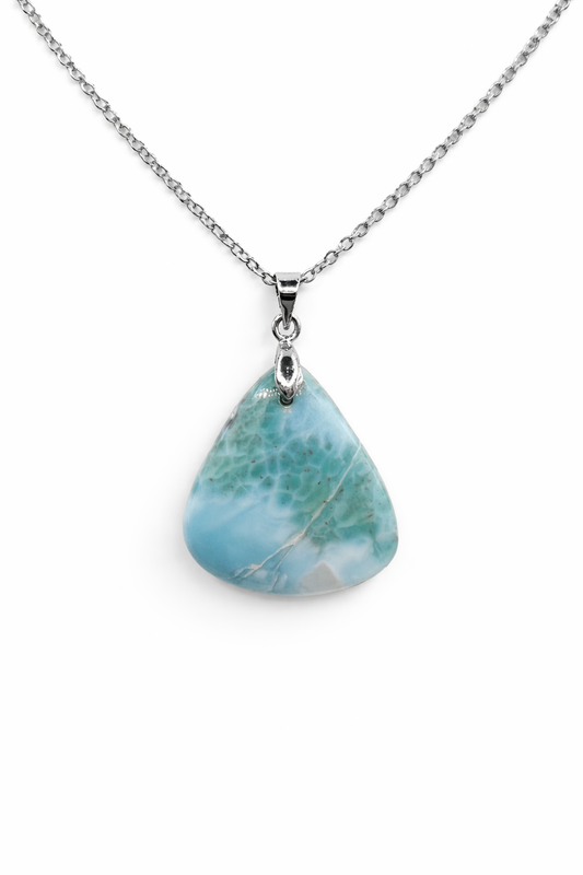 COLLIER LARIMAR VÉRITABLE – PIERRE NATURELLE BLEUE & ÉNERGIE APAISANTE