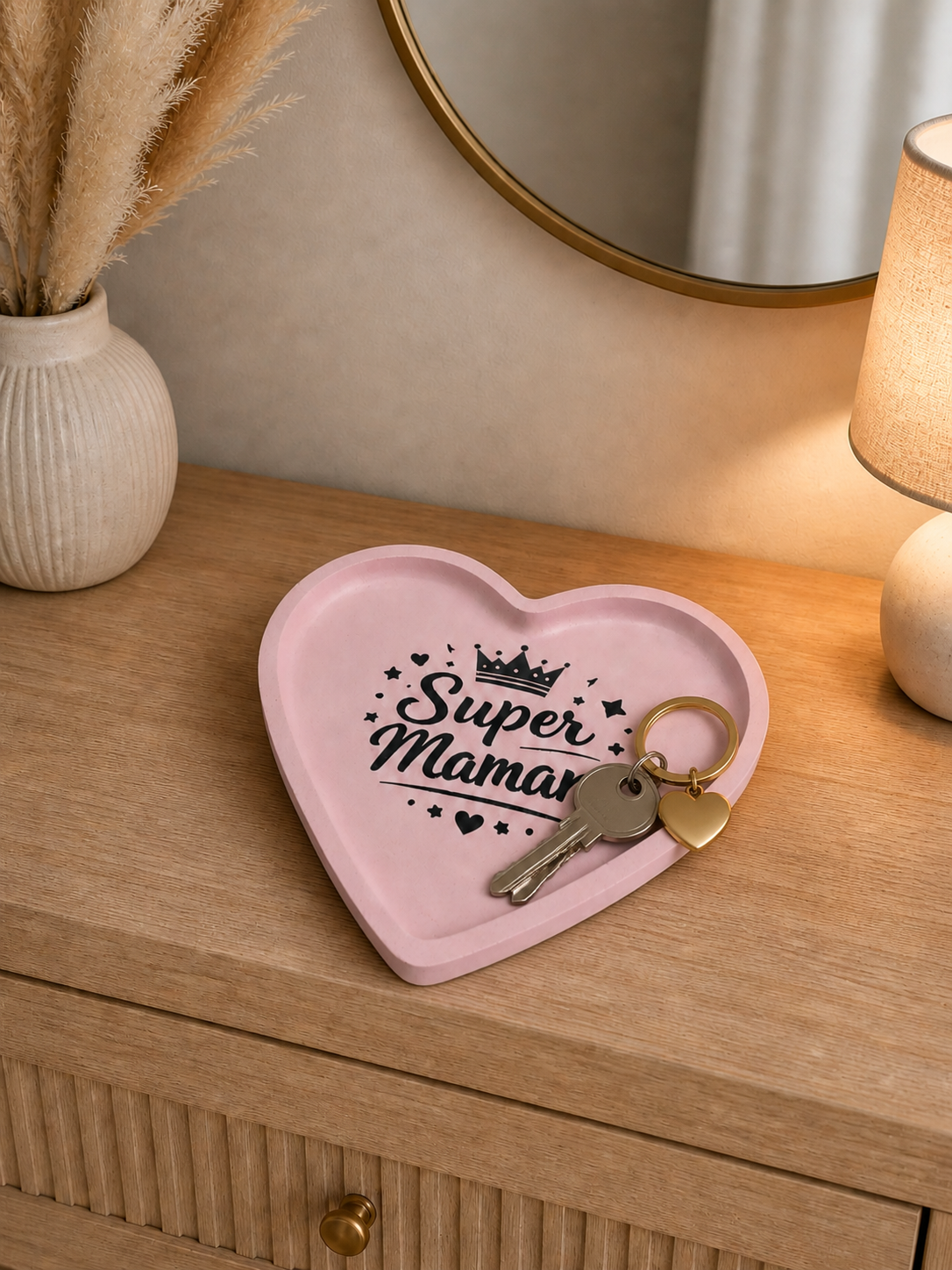 Vide Poche Cœur L'Amour Super Maman | Cadeau Unique Fête des Mères