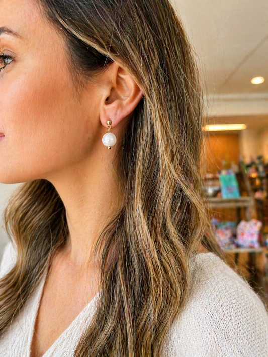 Boucles d’oreilles perles d’eau douce femme en acier inoxydable doré – bijoux élégants et durables