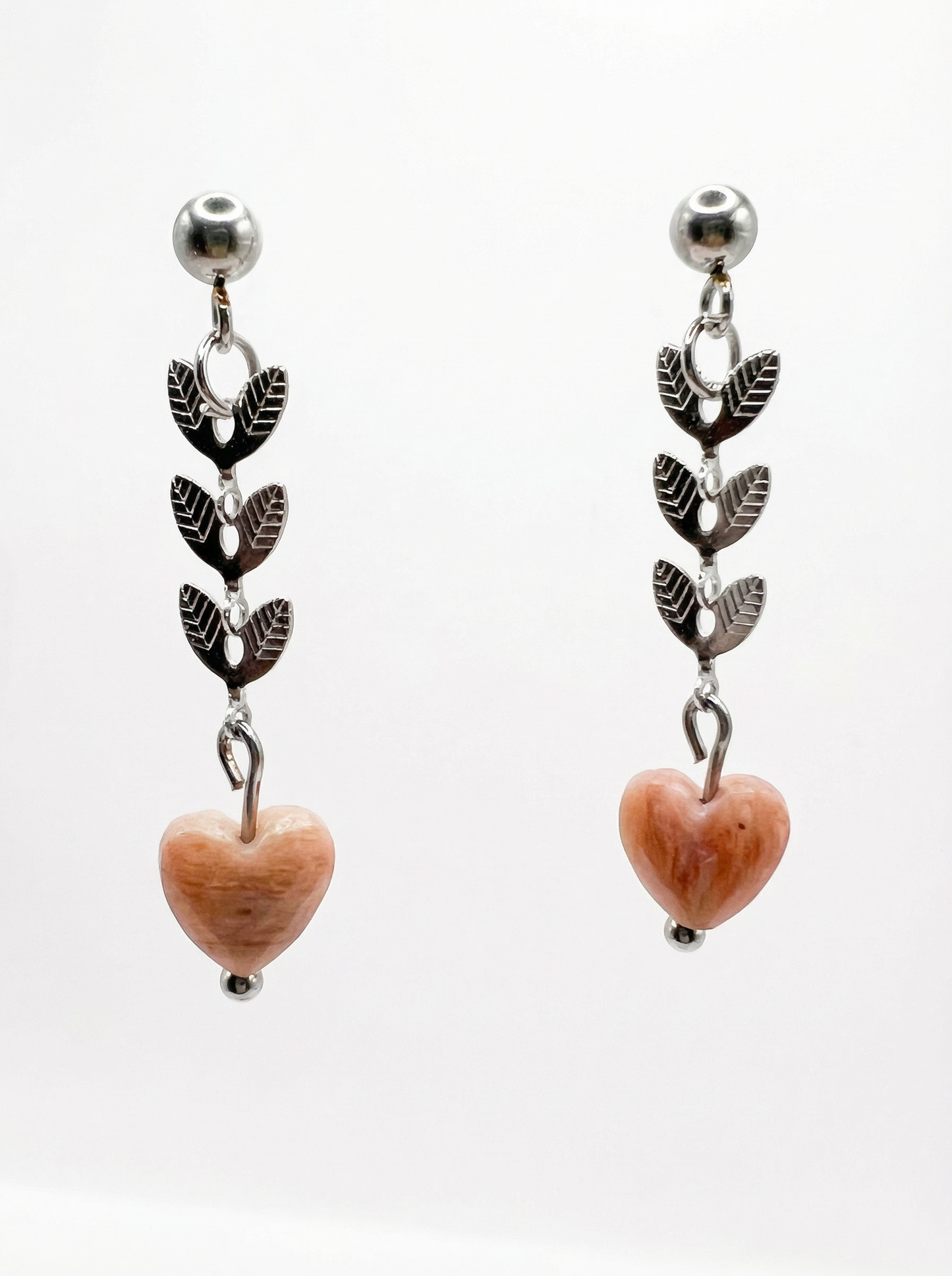 Boucles d’oreilles rhodochrosite en acier inoxydable – Bijou élégant et durable