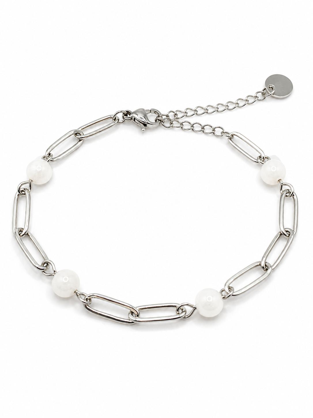 Bracelet pierre de lune en acier inoxydable – bijou femme intuitif