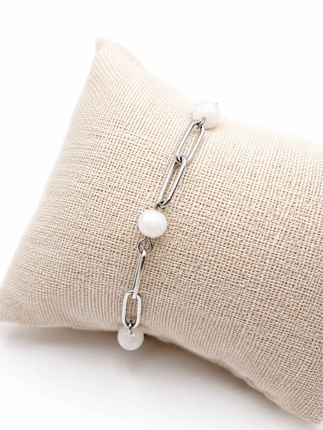 Bracelet pierre de lune en acier inoxydable – bijou femme intuitif