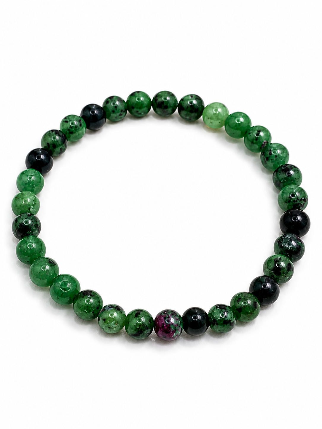 Bracelet Rubis Zoïsite 6mm – Pierre Naturelle, Énergie du Cœur, Bijou Lithothérapie