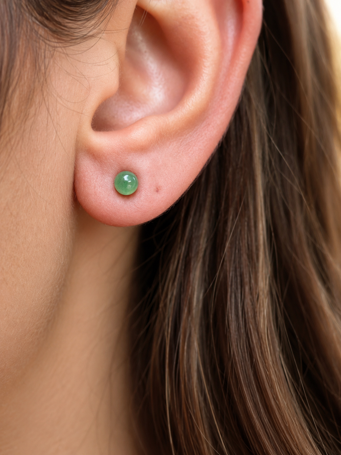 Boucles d'Oreilles Aventurine Femme – Pierre Naturelle 4 mm & Acier Inoxydable Doré | Bijou Lithothérapie