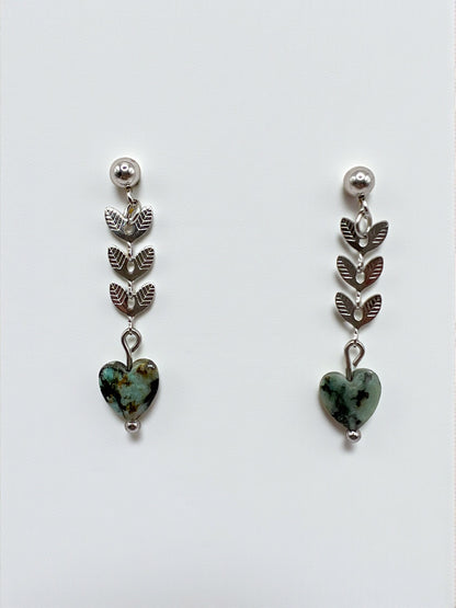 Boucles d’Oreilles Turquoise Naturelle – Acier Argenté Hypoallergénique – Protection & Style