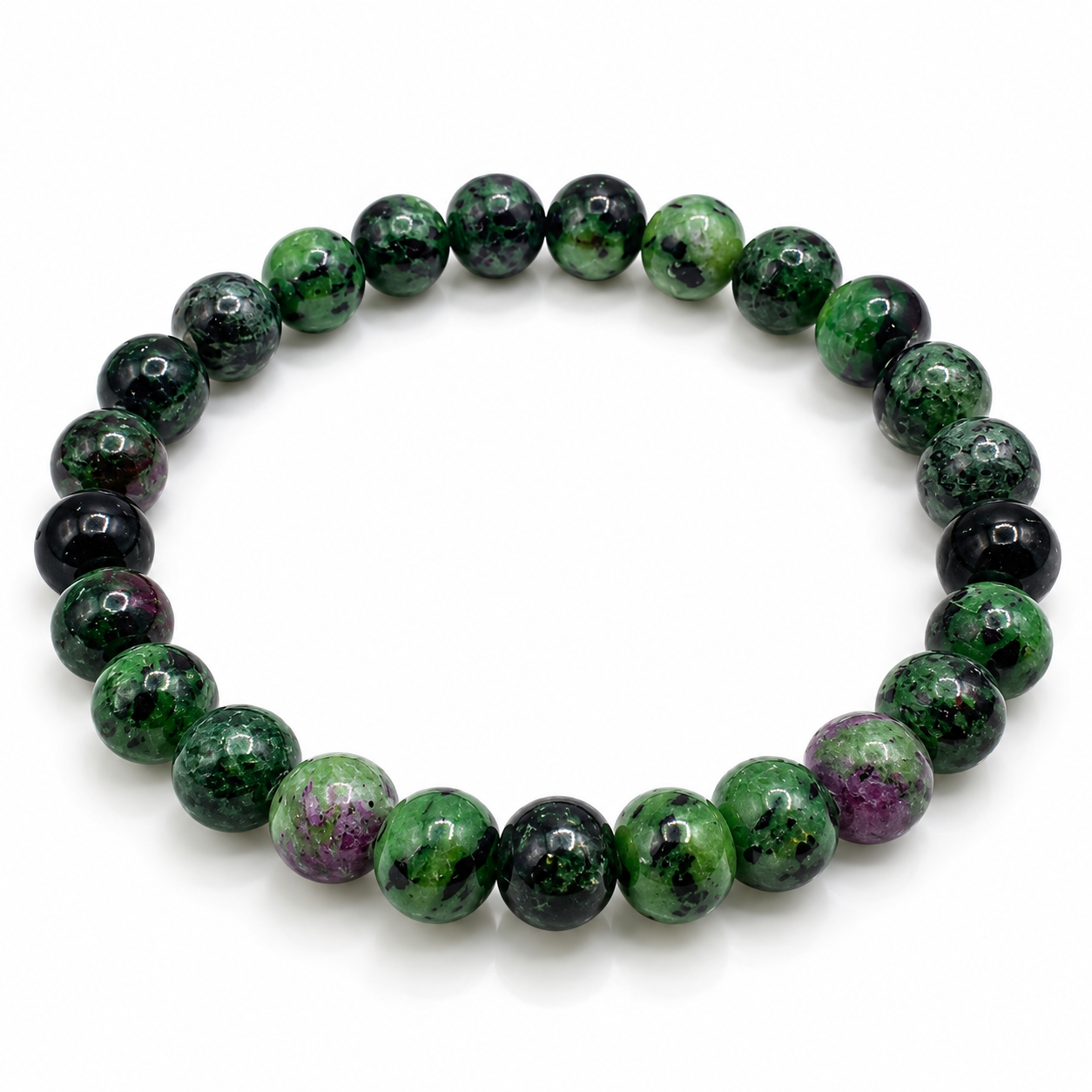 Bracelet Rubis Zoïsite 8 mm en Pierres Naturelles – Femme