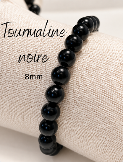 Bracelet Tourmaline Noire 8 mm – Pierre de Protection