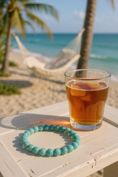 Bracelet Amazonite 6 mm – Vertus, Équilibre & Pierre Naturelle