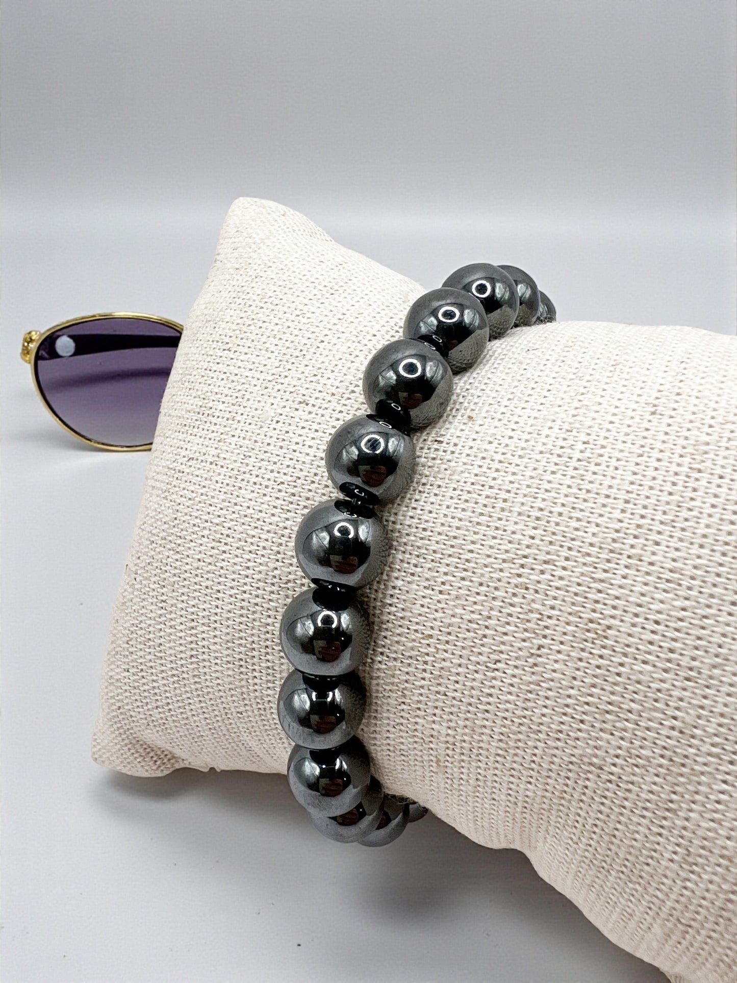 Force Mentale – Bracelet en Hématite 8 mm | Pierre Naturelle Anti-Stress
