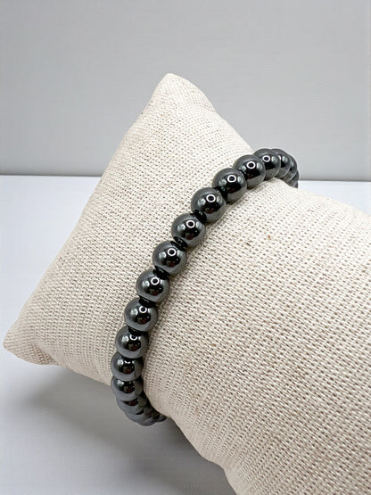Bracelet Hématite 6 mm – Pierre Naturelle Protection Énergétique & Stabilité