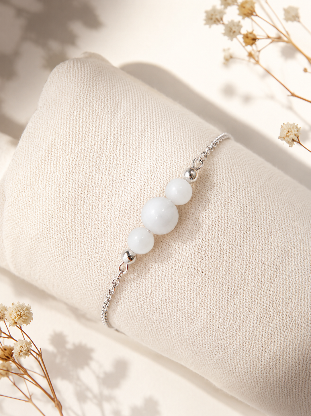 Bracelet pierre de lune en acier inoxydable – féminité, intuition et douceur