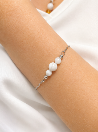 Bracelet pierre de lune en acier inoxydable – féminité, intuition et douceur