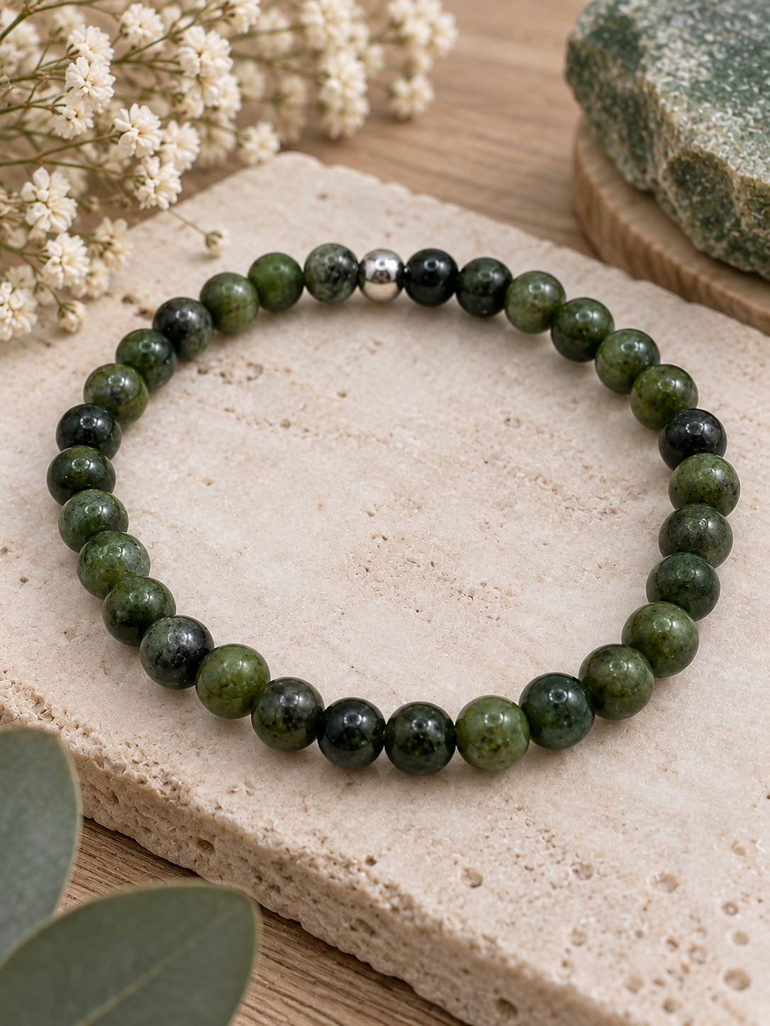 Bracelet Jade Femme 6 mm – Pierre Naturelle Porte-Bonheur