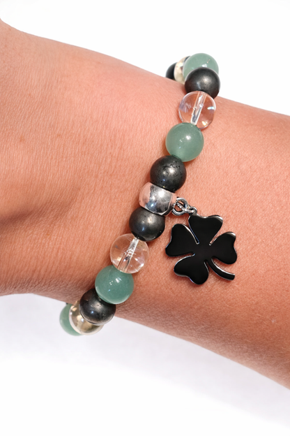 Bracelet Porte-Bonheur en Citrine, Aventurine et Pyrite – Énergie Positive et Chance