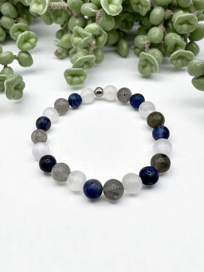 Bracelet Anti-Insomnie en Pierres Naturelles 8 mm – Sérénité & Harmonie Nocturne