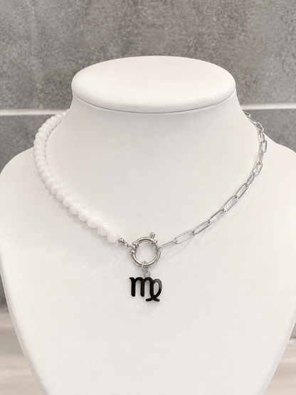 ♍ Charm Vierge Argenté en Acier Inoxydable – Bijou Signe Astrologique
