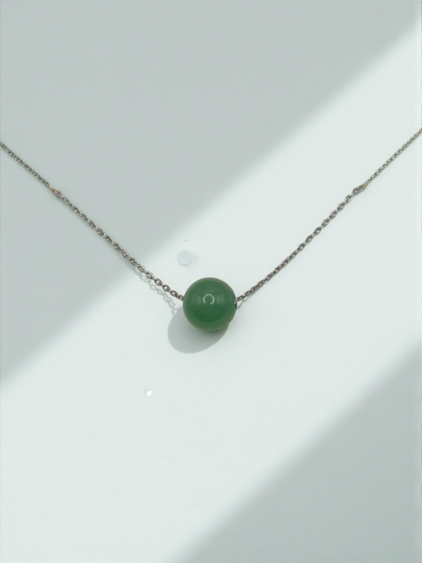 Collier Aventurine Naturelle – Acier Argenté Inoxydable – Chance & Sérénité