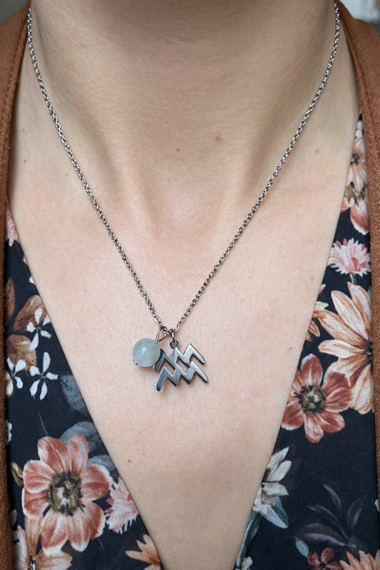 Collier Verseau en acier inoxydable argenté – Signe astrologique