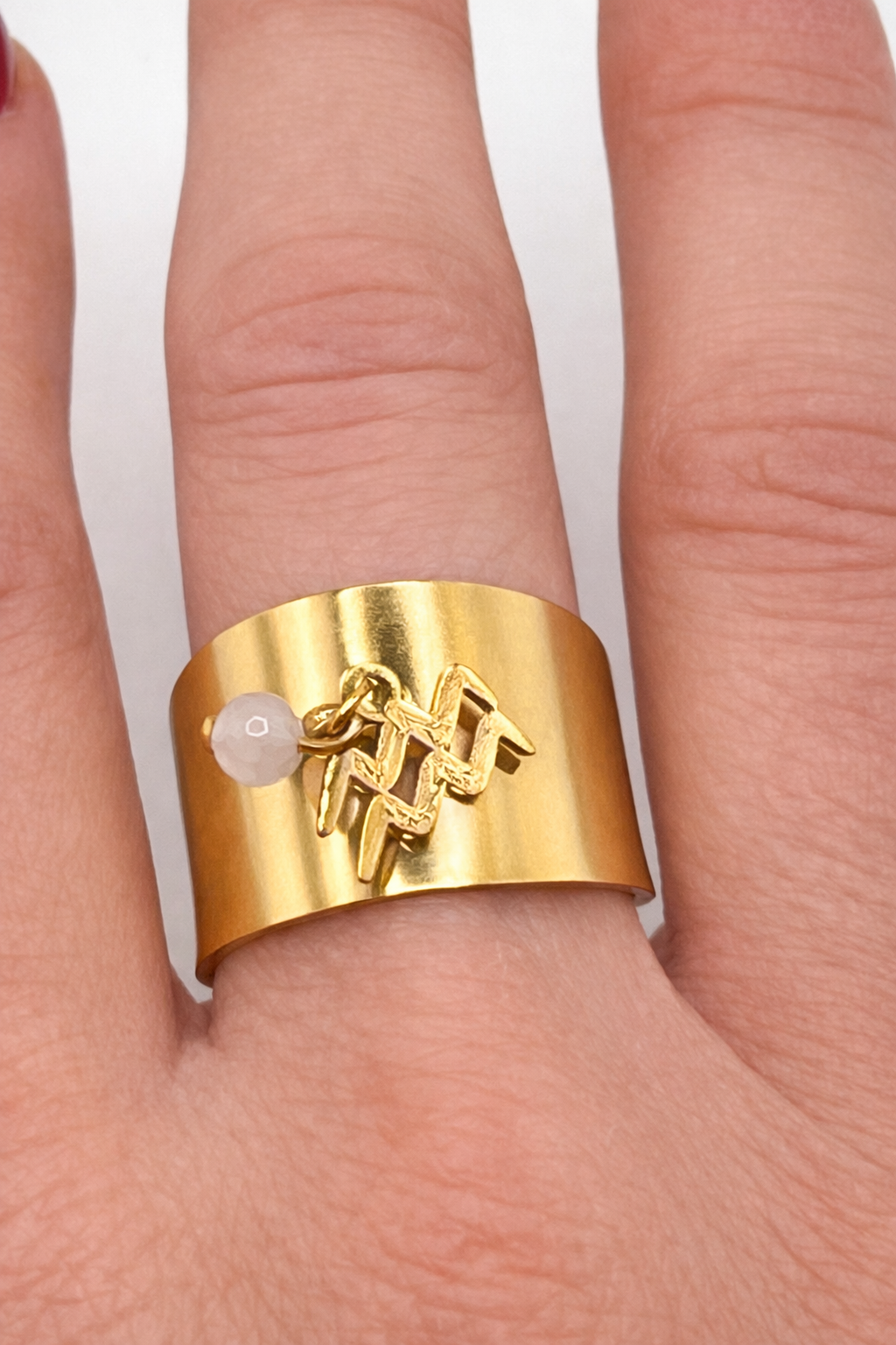 Bague Verseau en acier inoxydable doré – Bague astrologique constellation