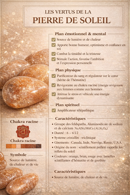 Collier en Pierre de Soleil Naturelle et Acier Inoxydable Doré – Bijou Lumineux Femme