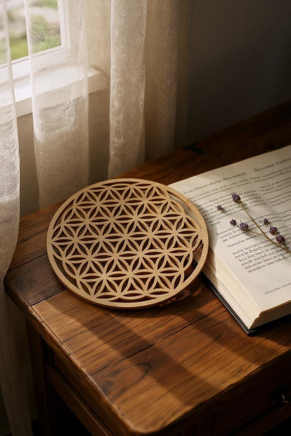 Fleur de Vie en Bois – Symbole Sacré, Rechargement Énergie & Harmonie