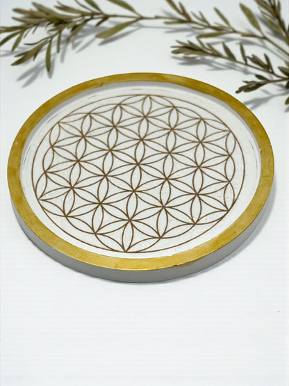 Vide-Poche Spirituel Fleur de Vie – Rechargement des Pierres & Décoration Zen