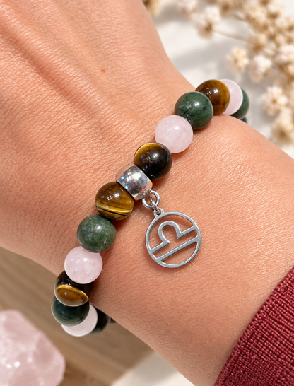 Bracelet Balance – Quartz Rose, Jade & Œil de Tigre