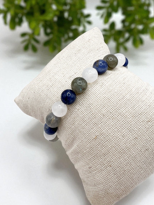 Bracelet Anti-Insomnie en Pierres Naturelles 8 mm – Sérénité & Harmonie Nocturne