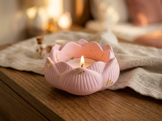 Bougeoir en Aqua Résine Fait Main – Décoration Minimaliste Chic – Porte Bougie Moderne – Déco Maison Artisanale – Cadeau Original