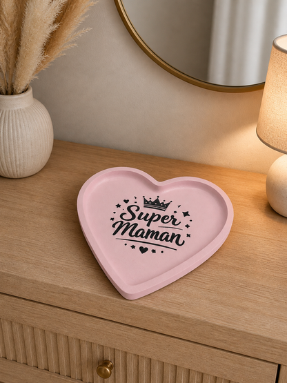 Vide Poche Cœur L'Amour Super Maman | Cadeau Unique Fête des Mères