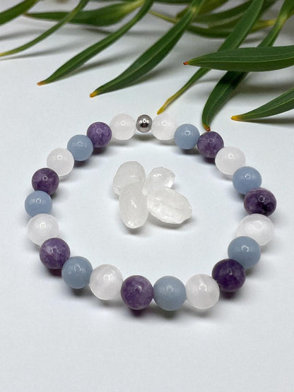 Bracelet Anti-Insomnie & Cauchemars – Pierres Naturelles 8 mm.  Sommeil Réparateur & Protection Nocturne