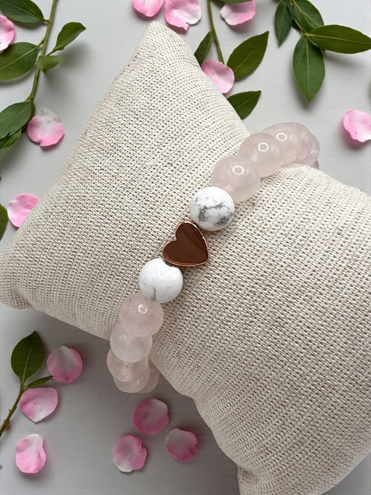 Bracelet Quartz et howlite " sérénité"