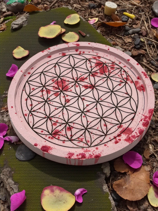 Vide-Poche Zen Fleur de Vie – Décoration Bien-Être, Rechargement Lithothérapie & Spiritualité