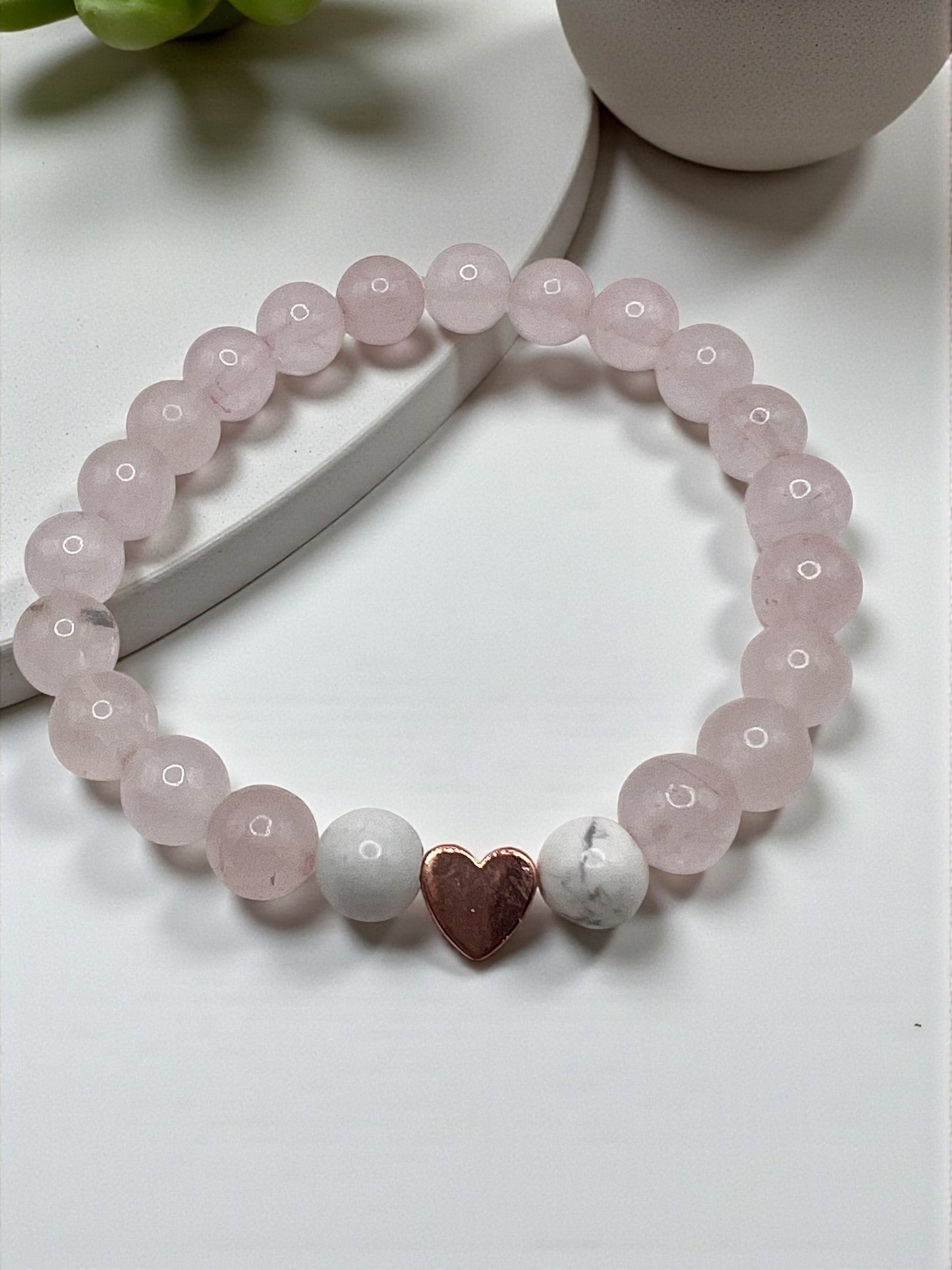 Bracelet Quartz et howlite " sérénité"