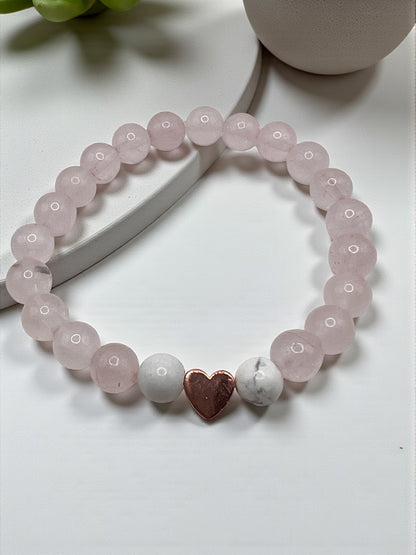 Bracelet Quartz et howlite " sérénité"