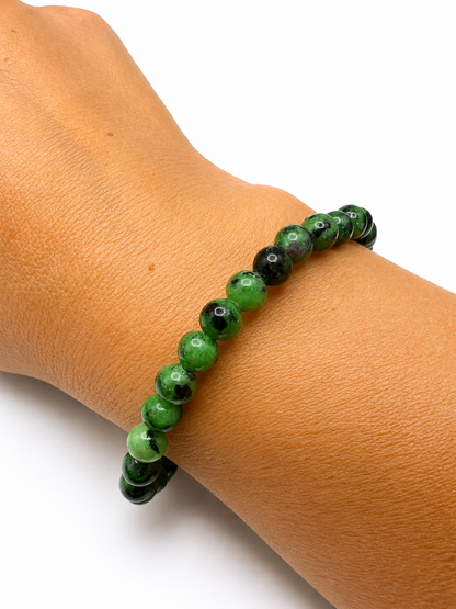 Bracelet Rubis Zoïsite 6mm – Pierre Naturelle, Énergie du Cœur, Bijou Lithothérapie