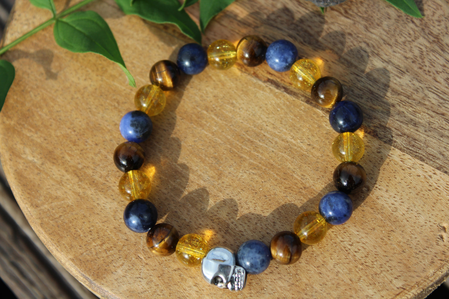 Bracelet pierres naturelles en Citrine , œil de tigre , Sodalite