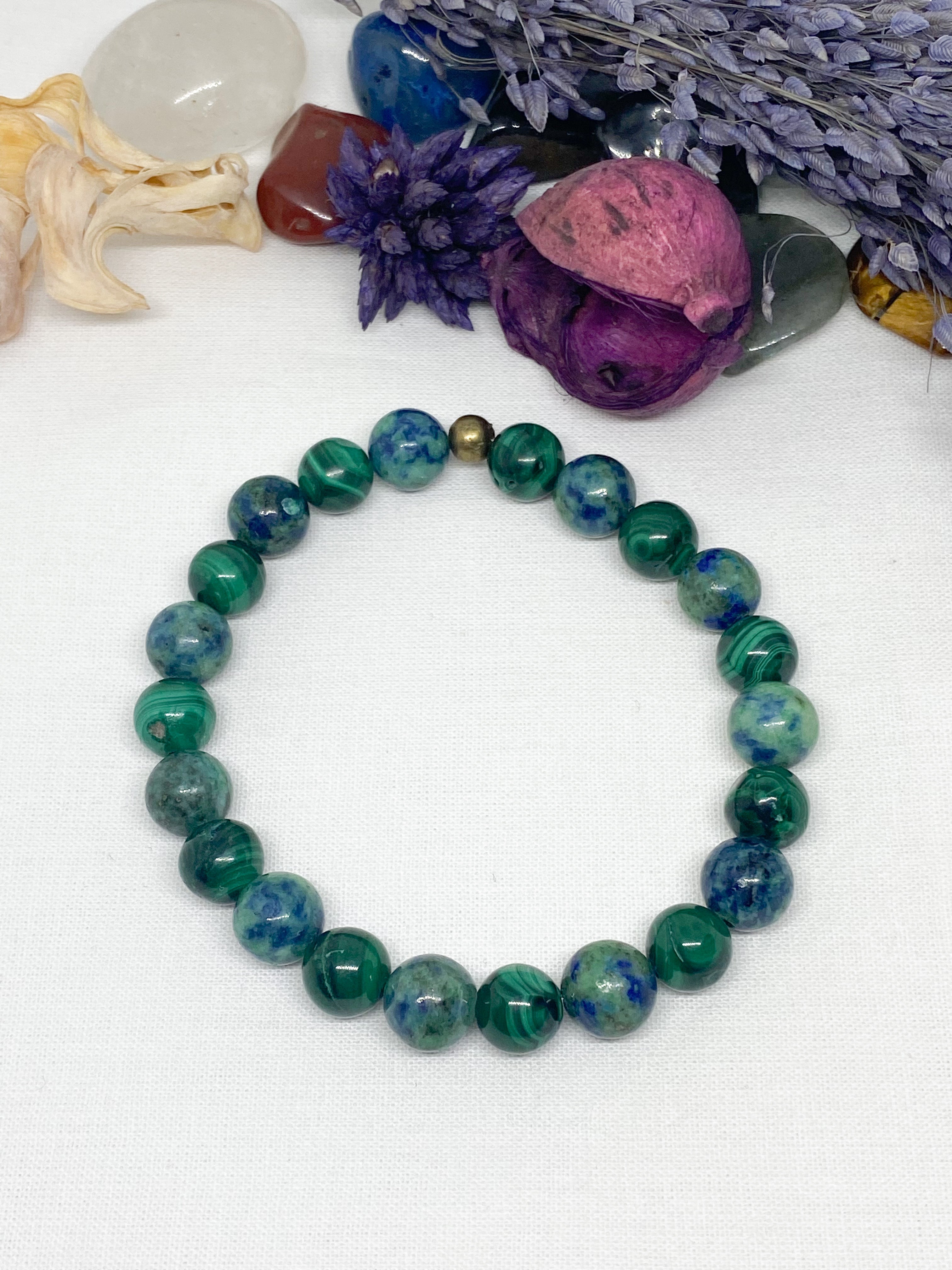 Gemstone Bracelet Azurite and Malachite | Lourdes Giftshop