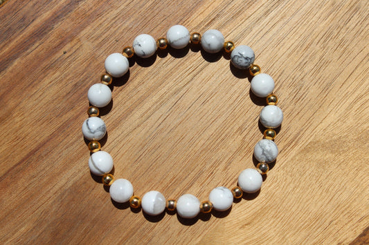 Bracelet en pierres naturelles Howlite