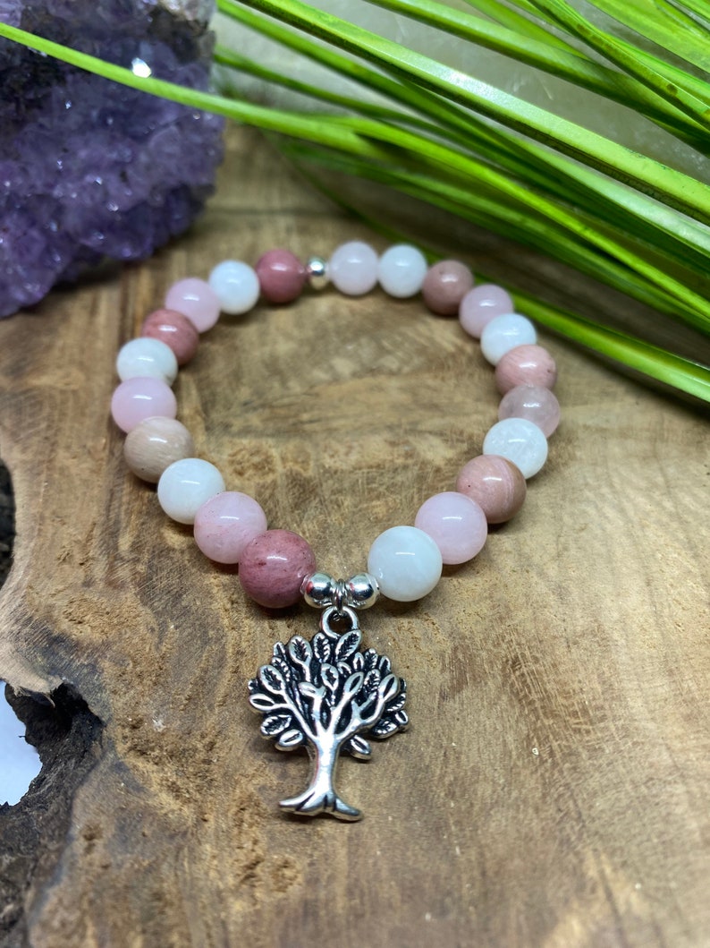 bracelet pierre naturelle pierre de lune quartz rose