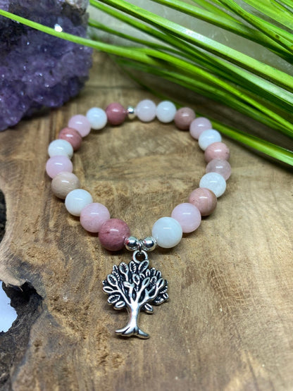 bracelet pierre naturelle pierre de lune quartz rose