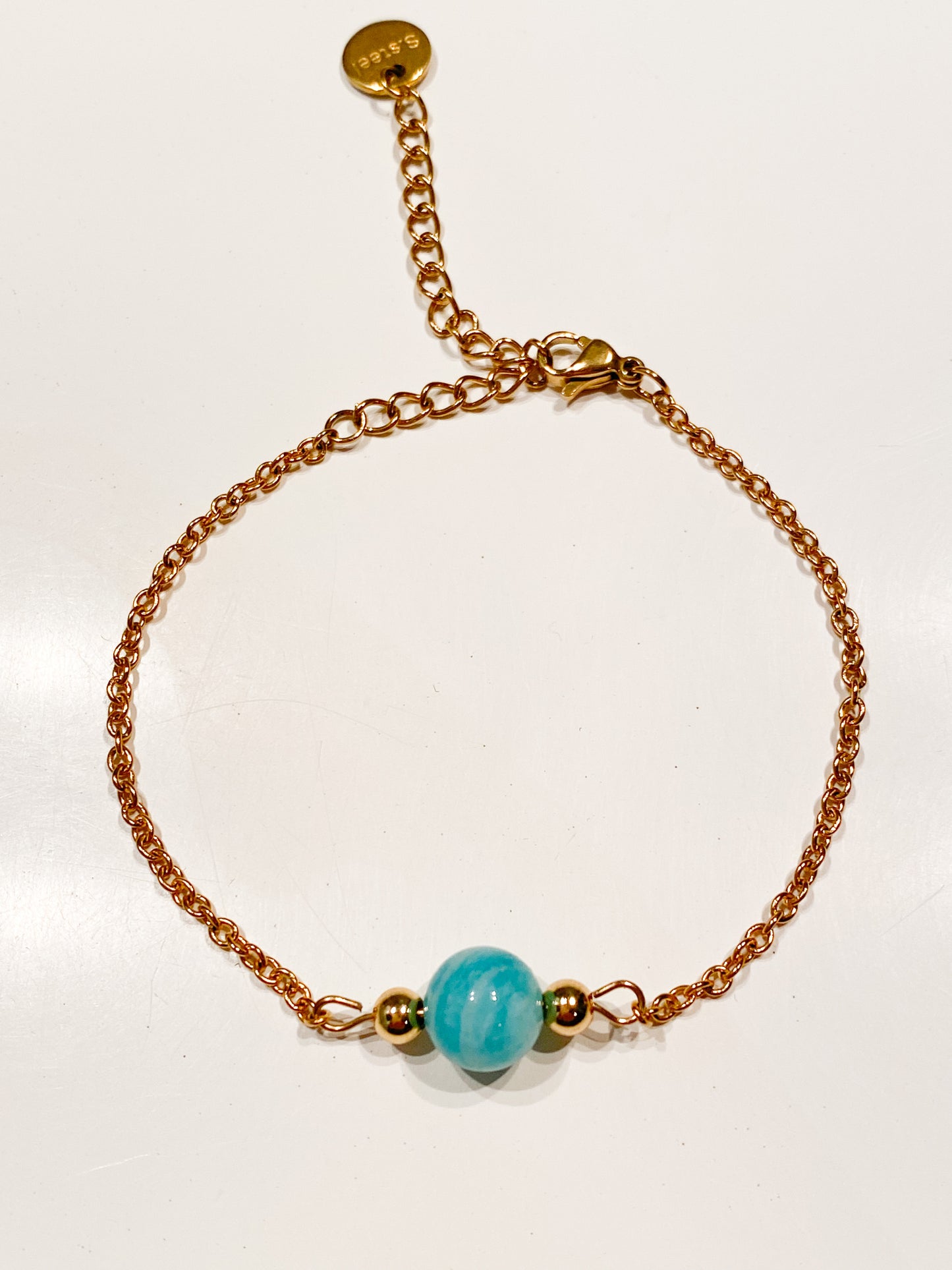 Bracelet  Amazonite "Uni perle"