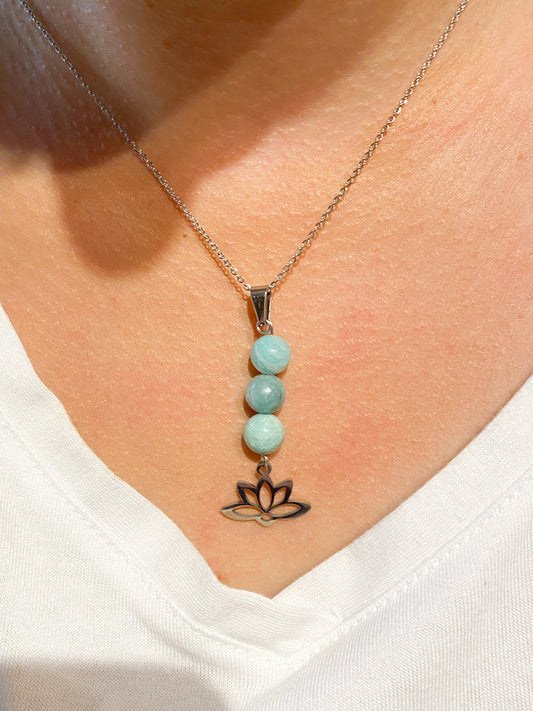 Collier Amazonite " Lotus"