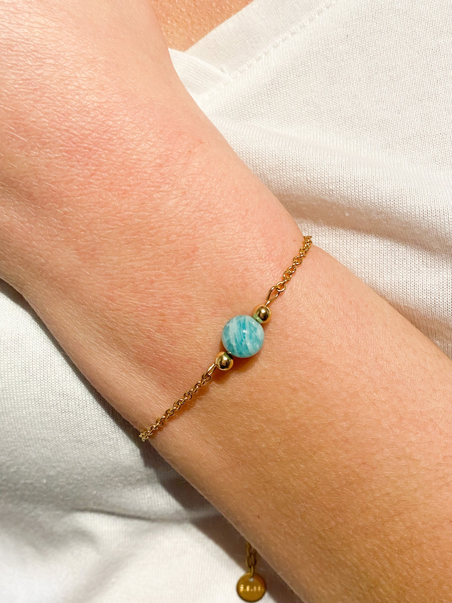 Bracelet  Amazonite "Uni perle"